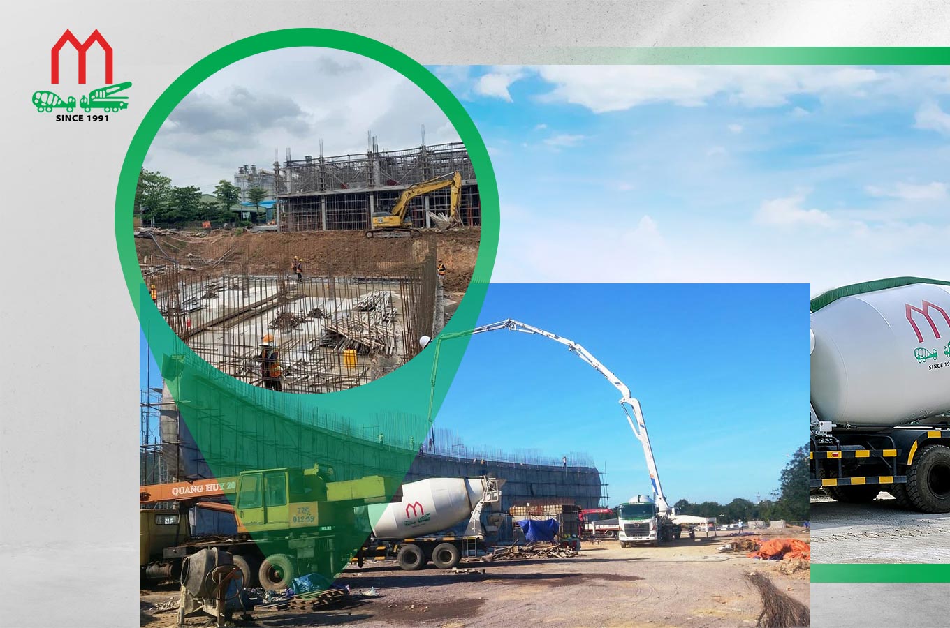 Xác định vị trí công trình trước khi điều phối bê tông