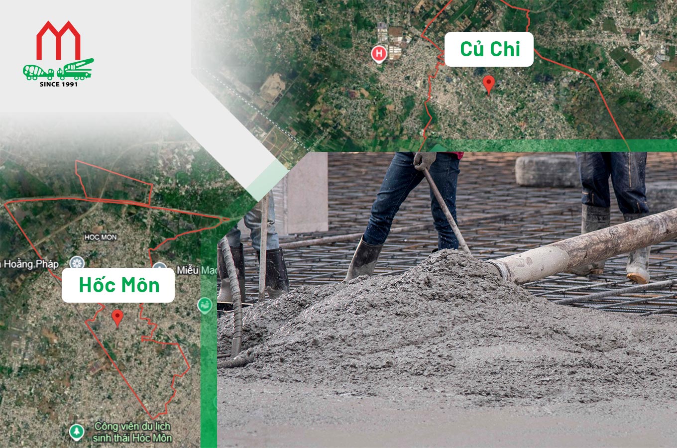 Bê tông tươi phục vụ công trình tại Củ Chi và Hóc Môn
