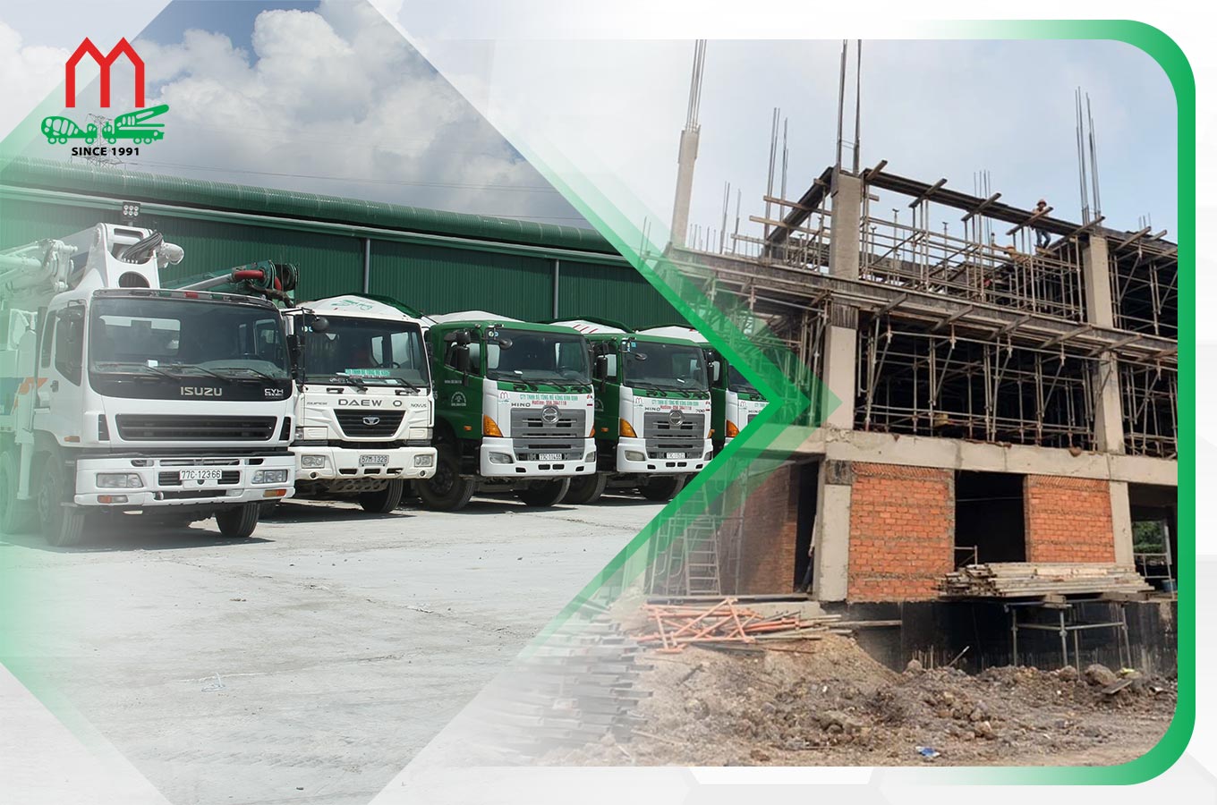 Xe bồn vận chuyển bê tông tươi đến công trường